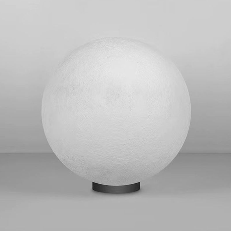 Contemporary Moon Shaped Outdoor Pillar Lamp with Resin for Courtyard