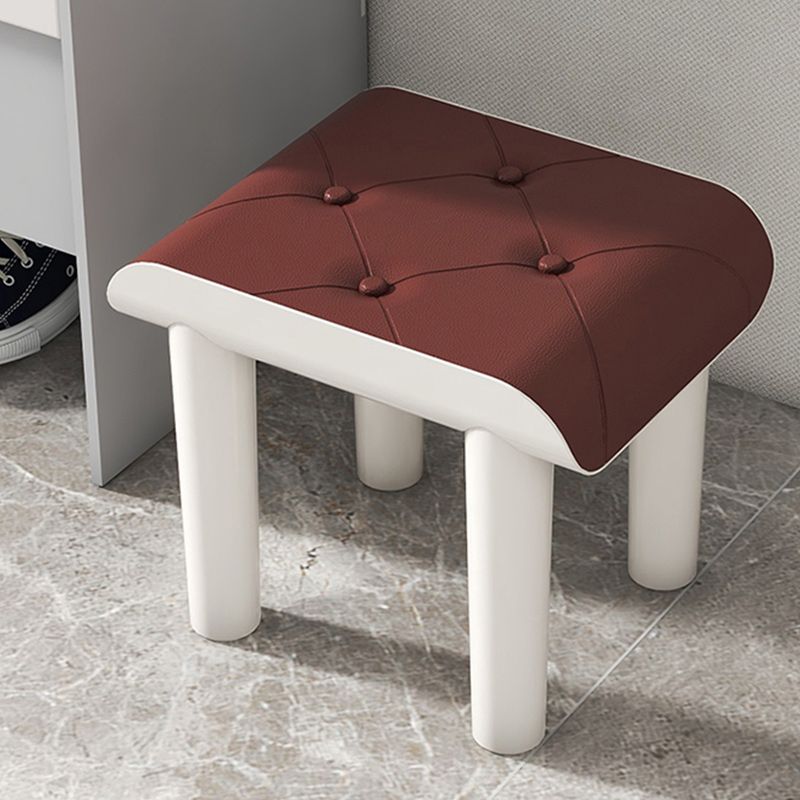 Faux Leather Pouf Whole Colored Modern Tufted Rectangle Stain Resistant Ottoman