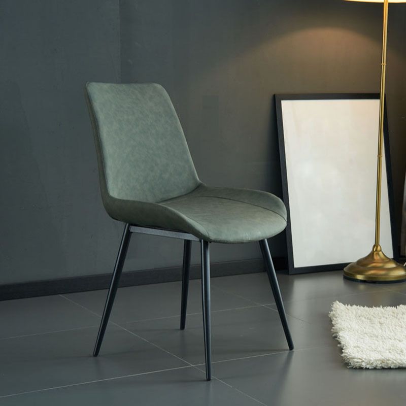 Industriële stijl lederen eetkamerstoelen stevige achterarm eetkamerstoelen voor keuken (set van 2)