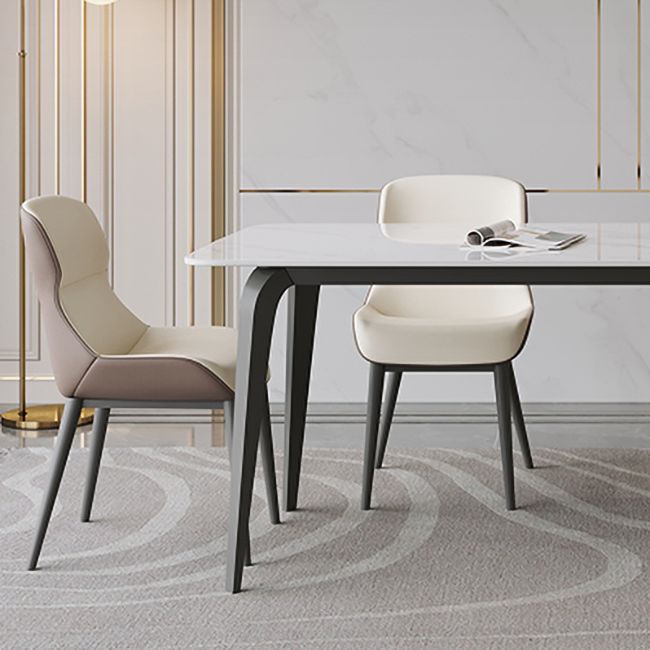 Modern 1/4/5/7/9 Pieces Dining Set Sintered Stone Dining Table Set with Leather Chairs