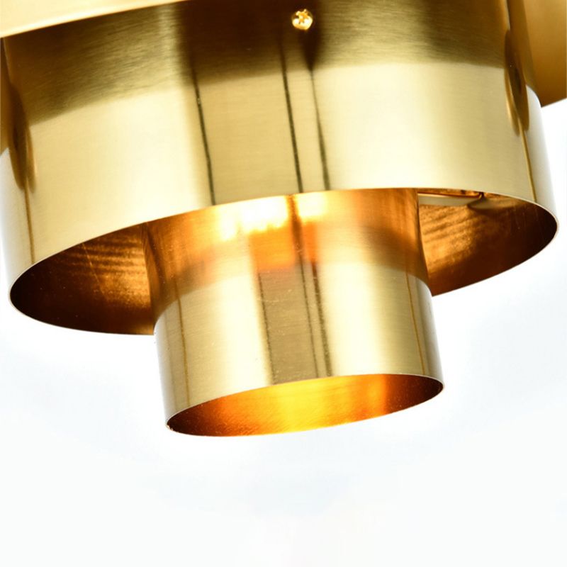 Lámpara colgante de metal de 3 shade posmoderna 1 lámpara de suspensión de la sala de estar de bombilla