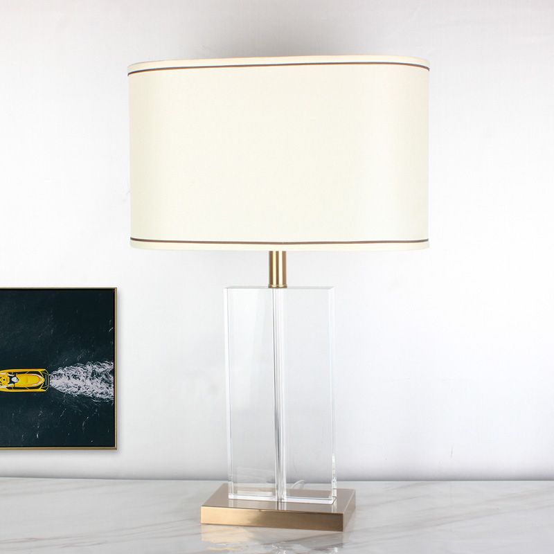1 Kopf-Rechteck-Aufgabe Lampe zeitgenössische handgeschnittene Kristalllesebuch Licht in Weiß