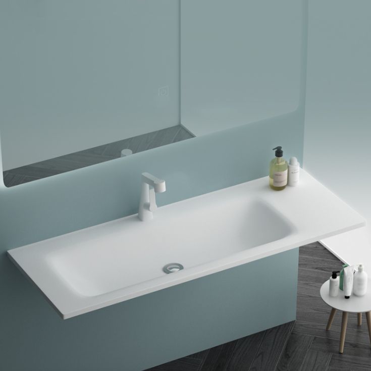 Modern Bathroom Sink Rectangular Wall Mount Bathroom Sink (Not Including Faucet)