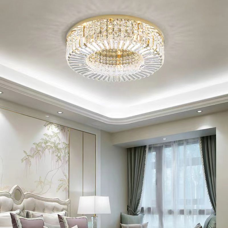 Geometric Flush Mount Ceiling Light Modern Crystal Flush Light for Living Room