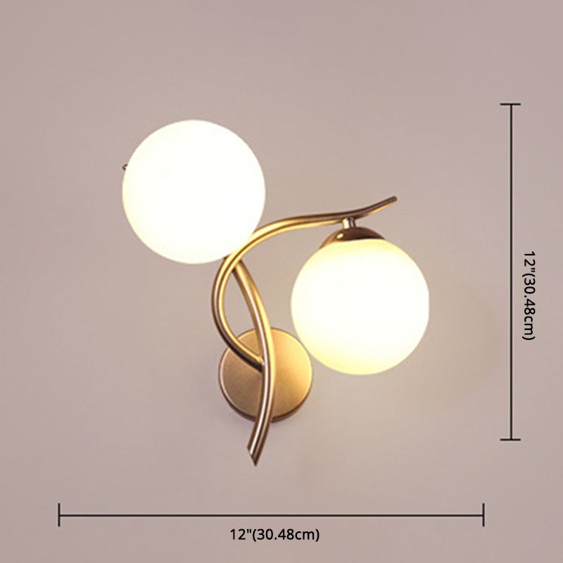 Modern Round Wall Mount Lighting Milky Glass Wall Mounted Lighting for Bedroom