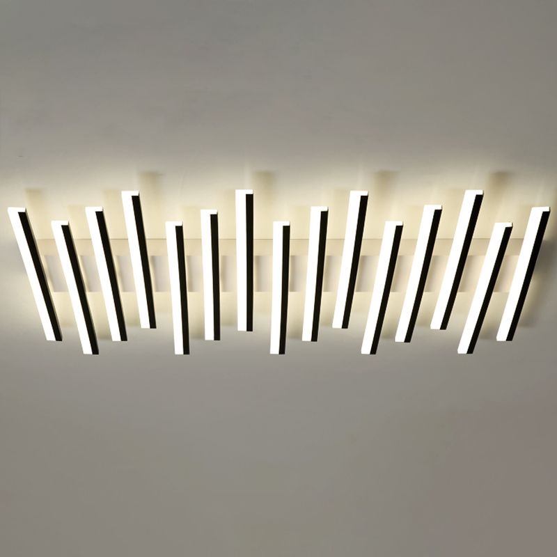 Modern Style Strips Flush Ceiling Light Multi Lights Metal Flush Mount Ceiling Light Fixture