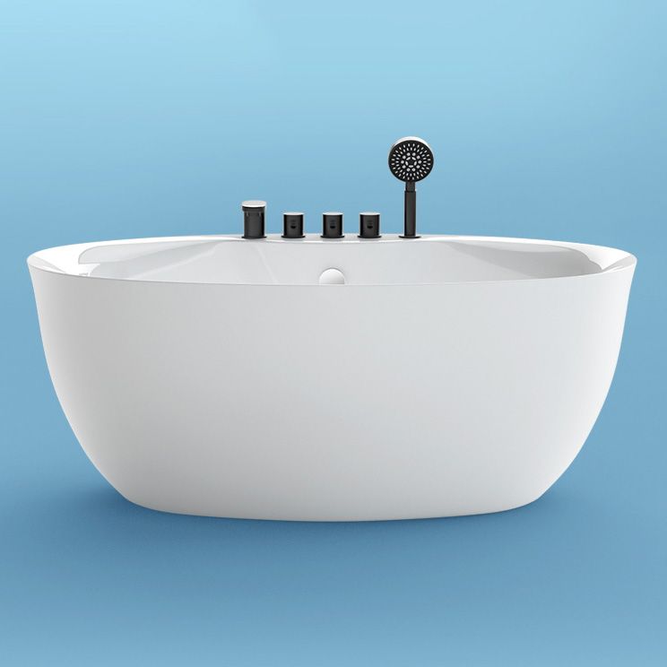 Antique Finish Soaking Bathtub Back to Wall Modern Oval Bath Tub