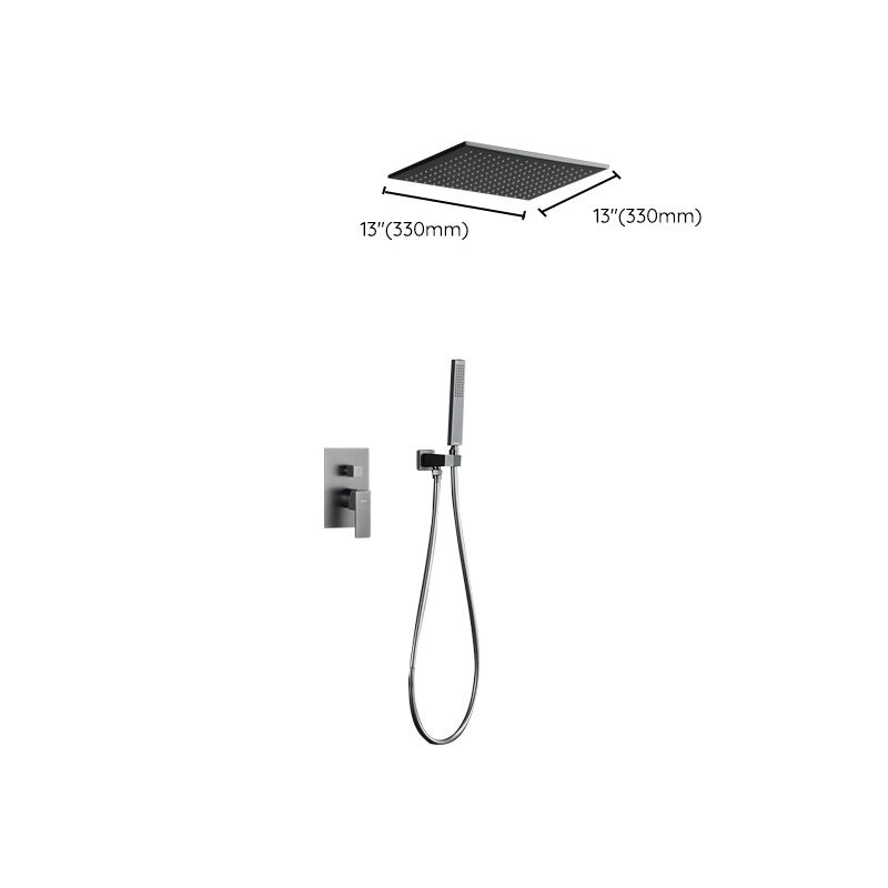 Modern Style Shower System Copper Rectangle Ceiling Mounted Shower System