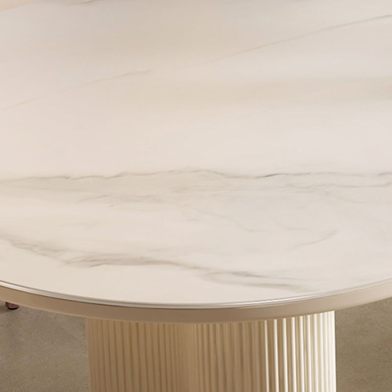 Contemporary Sintered Stone Dining Table Oval Dinner Room Table