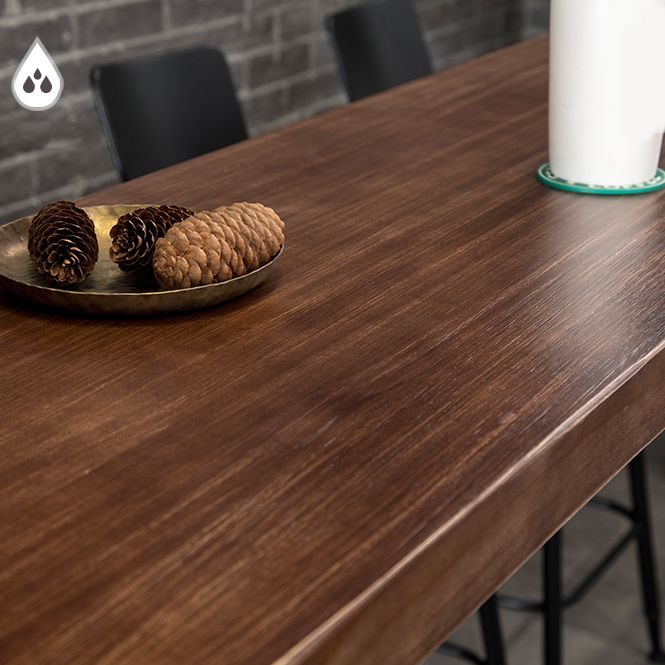 Industrial Rectangle Bar Height Table Solid Wood Bar Table with Trestle Base