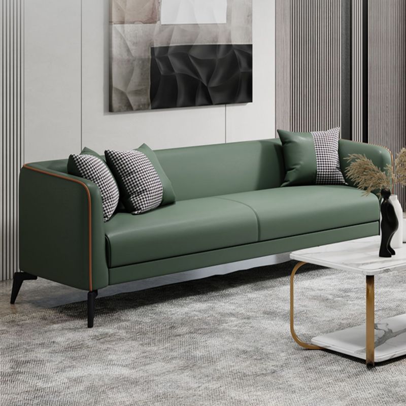 Contemporary Faux Leather Tight Back Tuxedo Arm Living Room Standard Settee