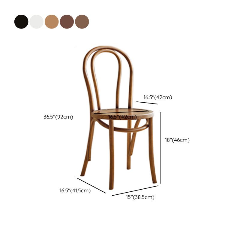 Wood Modern Style Patio Side Chair Open Back Dining Side Chair