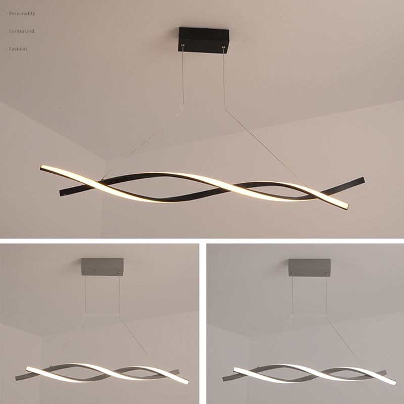 Moderne lineaire kroonluchter verlichtingsarmaturen Metallic Hanging Light Kit voor restaurant