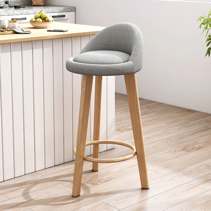 Scandinavian Style Bar-stool Steel Legs Round Seat Single Counter Stool for Kitchen Bar