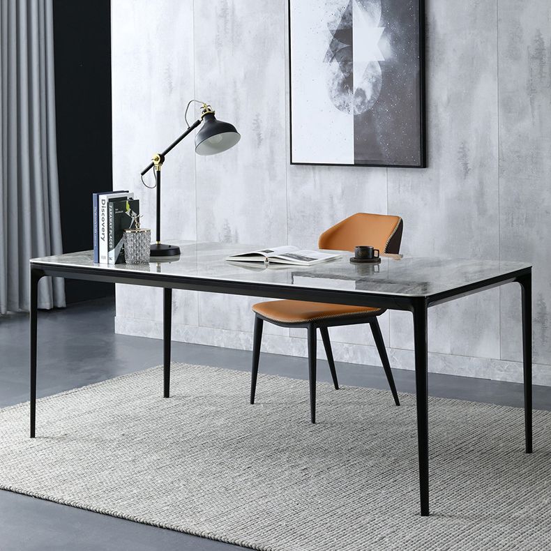 Modern Stone Dining Set 1/4/5/7 Pieces Rectangle Dining Table Set with Wingback Chairs