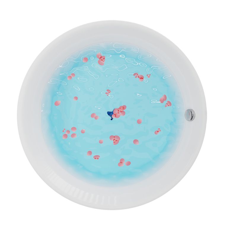 Round Bathtub Acrylic Soaking Freestanding Bathtub , 25.59-inch Tall