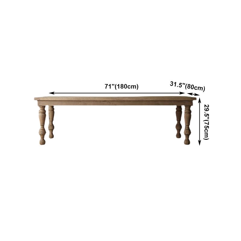 Mesa de comedor rectangular de madera de pino moderna con 4 patas para restaurante