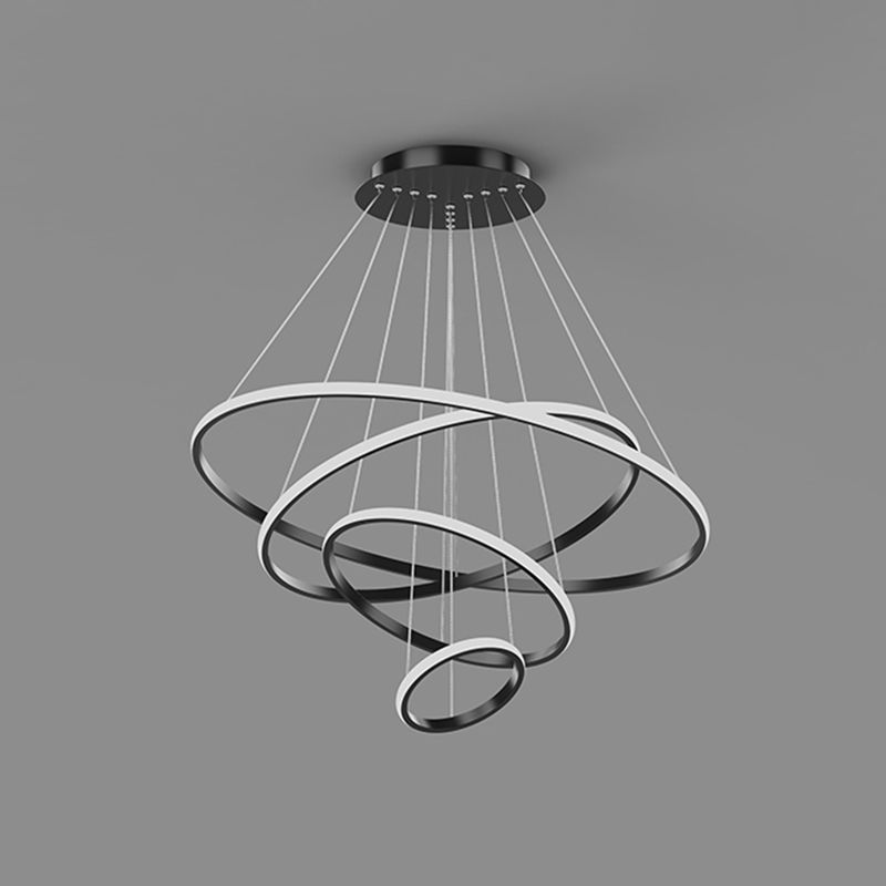 Fissaggi di illuminazione lampadario multi-strato lampada a sospensione moderna con tonalità acrilica bianca