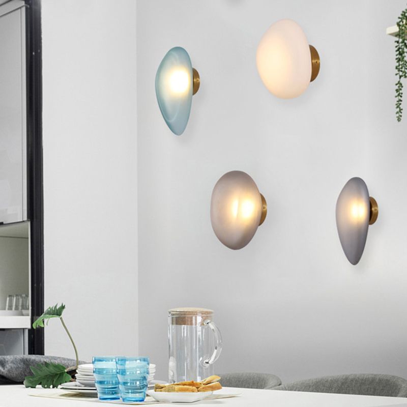 Glass Unique Shape Wall Lights Modern Style 1 Light Wall Mount Fixture for Living Room
