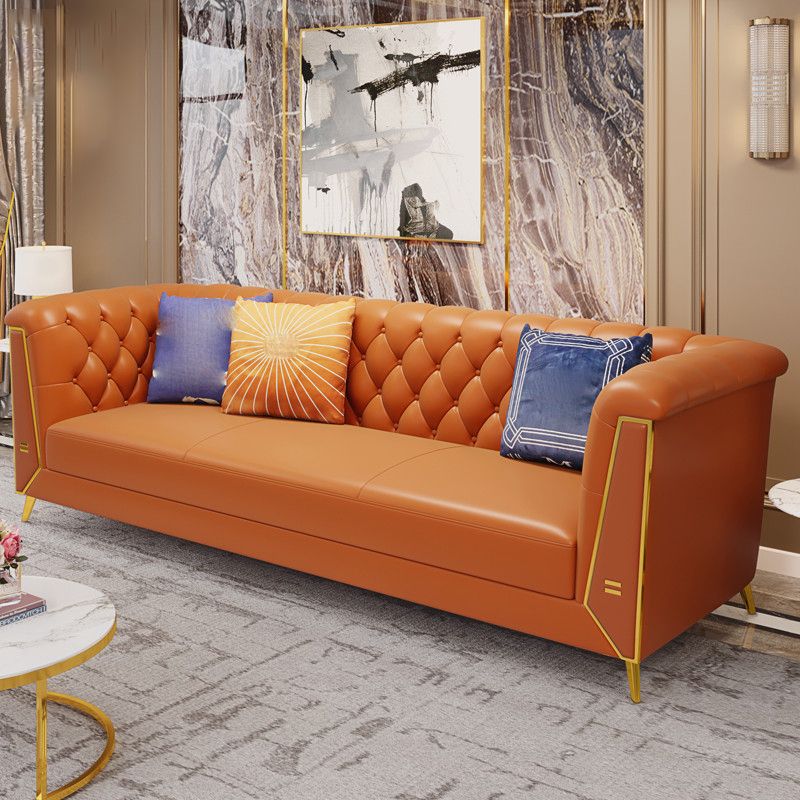Glam Pillow Top Arm Chesterfield Sofa 33.46"H Tufted Split-Back Sofa with Hair Pin Legs