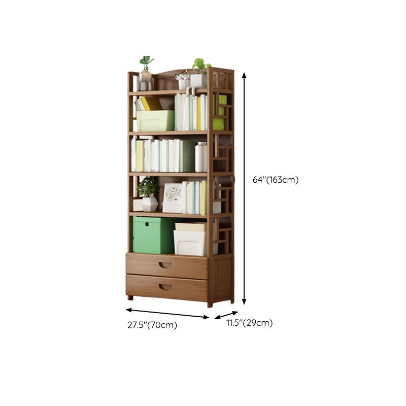 Contemporary Bamboo Book Shelf Freestanding Wood Standard Kids Bookshelf