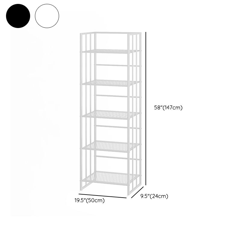 Metal Standard Bookcase Modern Open Back Bookshelf with Shelves