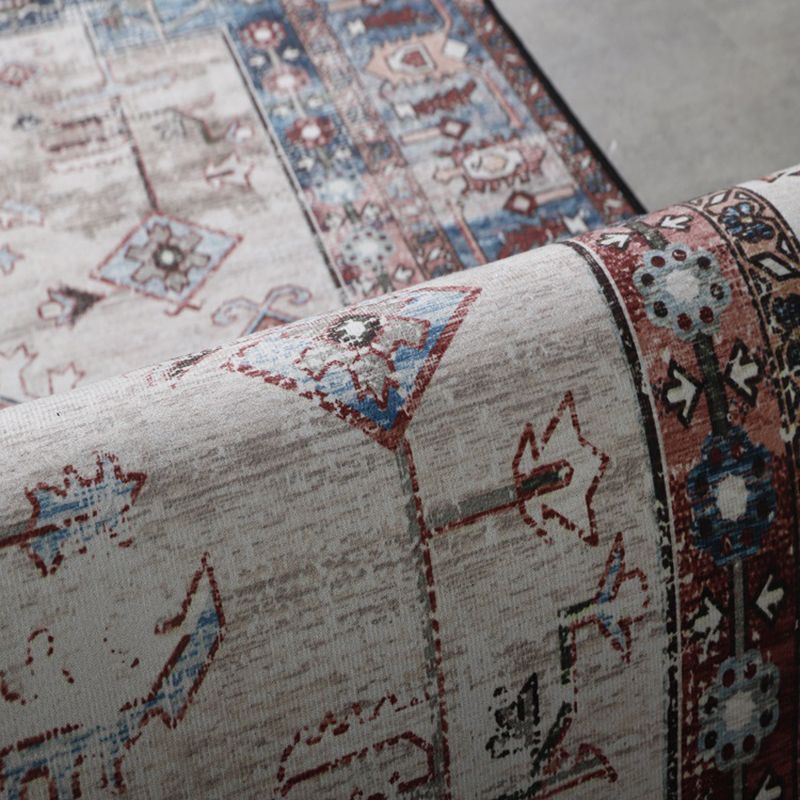 Orange Modern Rug Polyester Abstract Rug Non-Slip Backing Rug for Home Decoration