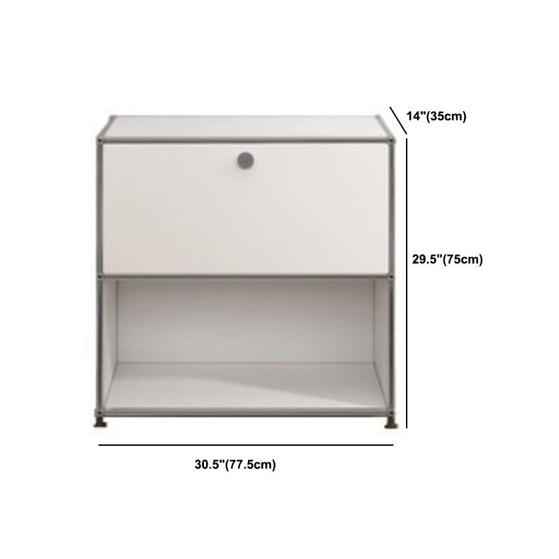 White Metal Sideboard with Drawers Contemporary Indoor Dining Buffet