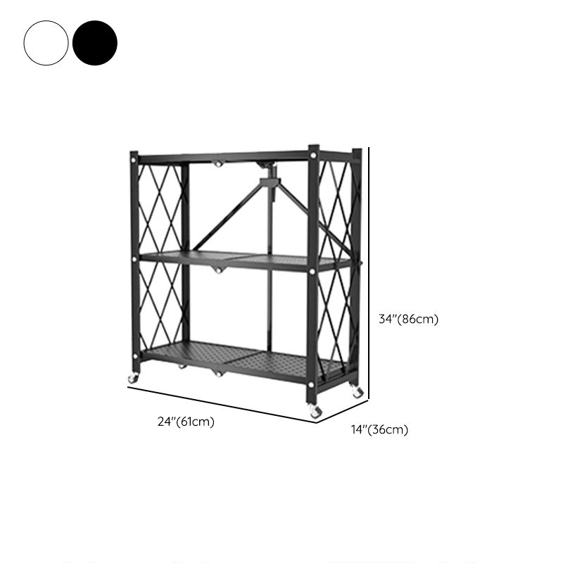 Contemporary Etagere Bookcase  Black Shelf Steel Freestanding Open Back Shelf