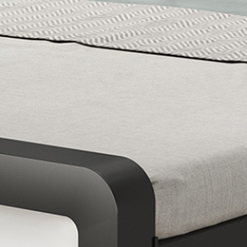 Contemporary Metal Bed with Slat Headboard Rectangular Adjustable Bed