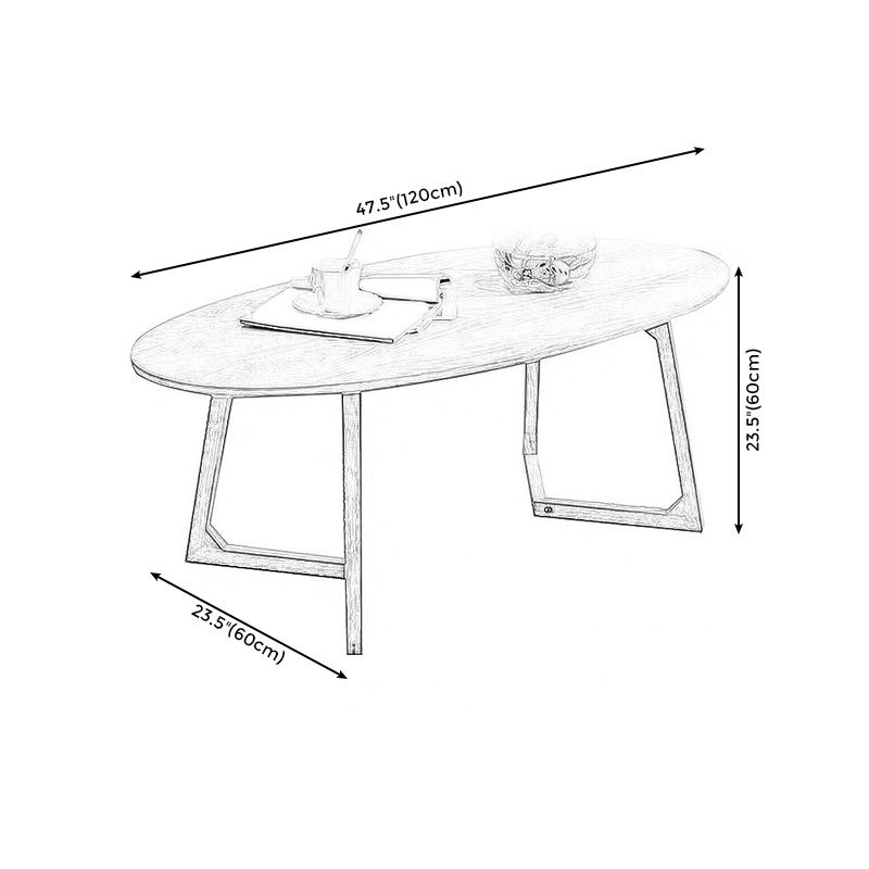 Sleigh-like Base Design Wood/walnut Rubber Wood Craft Coffee Table