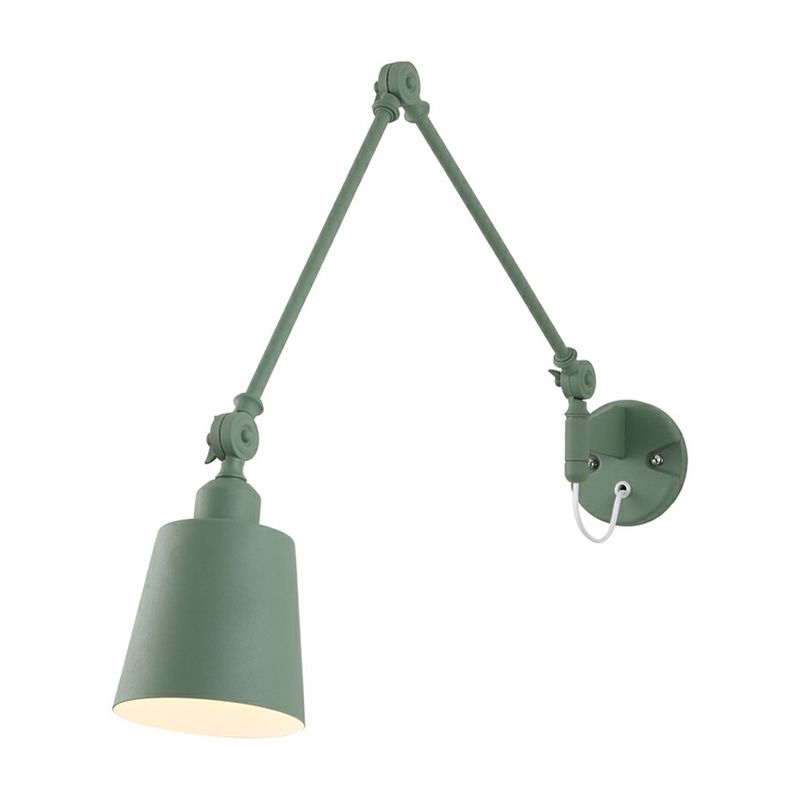 Verjüngte Aufgabe Wandleuchte nordisches Metall 1-Licht Wohnzimmer Wandmontage Licht mit Schwingarmarm