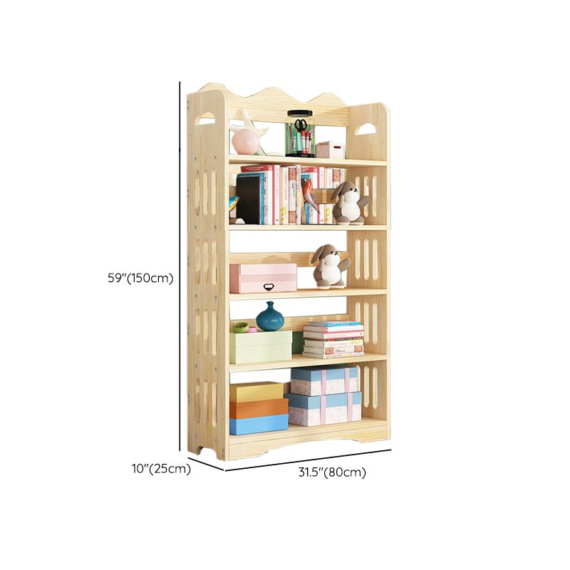 Open Back Standard Bookshelf Wooden Contemporary Bookcase with Shelves