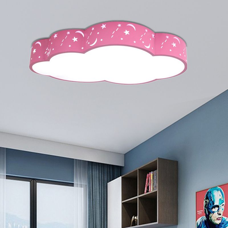 Hollow Cloud Kid Bedroom Ceiling Lamp Metal Acrylic Cartoon LED Ceiling Mount Light