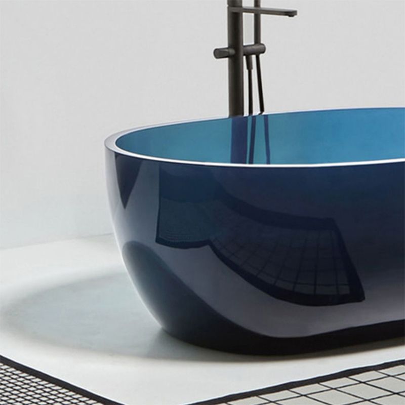 Acrylic Oval Freestanding Bath Modern 22.04-inch Tall Soaking Bathtub
