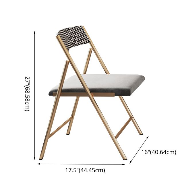 Modern Foldable Dining Room Set Standard Height with Gold Base Dining Furniture