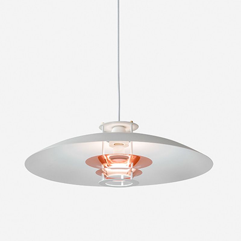 UFO Shaped Single Light Minimalist Hanging Lamp 17.7" Wide Aluminum Alloy Lighting Fixture for Corridor Aisle