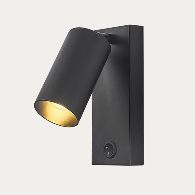 Modern Style Cylinder Shade Wall Sconce Metal 1 Light Sconces for Bedroom