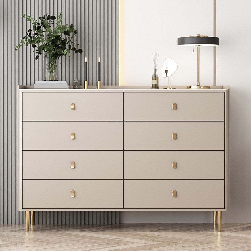 Glam Stone Storage Chest Home Horizontal Chest with Metal Legs