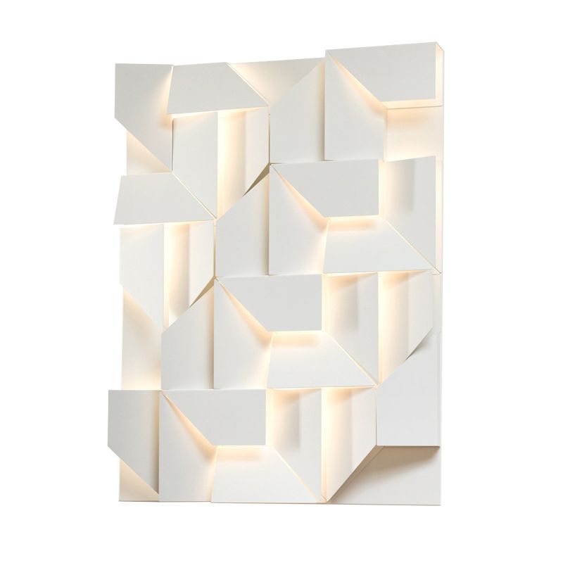 Modern Rectangle LED Wall Mount in Mate White Finish Geometric Wall Lighting