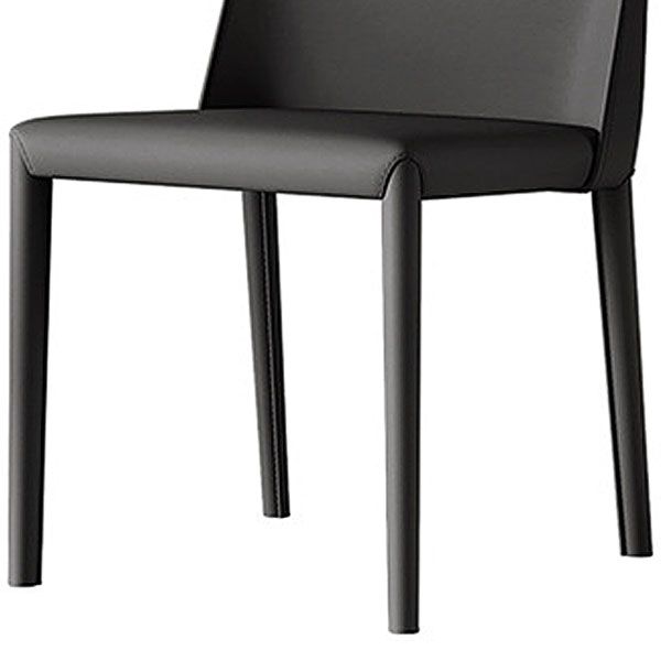 Chaises latérales de salle à manger industrielle en cuir en métal chaise arrière solide (ensemble de 2)
