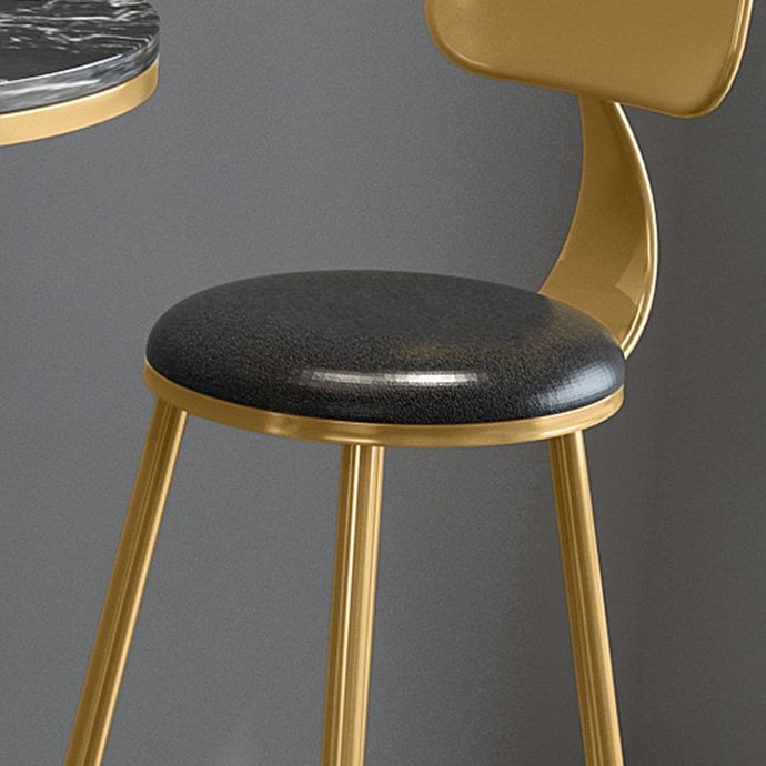 Glam Style Bar Table Set 1/2/3/5 Pieces Square Bar Table with Metal Stools