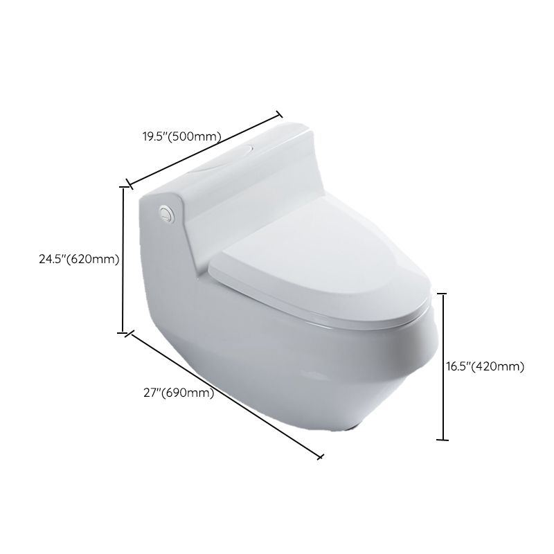 Contemporary Ceramic White Toilet Bowl Floor Mounted Urine Toilet with Seat for Washroom