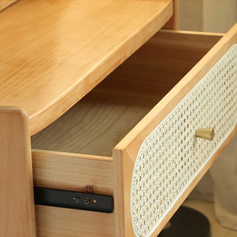 Scandinavian Bedroom 1 Drawers Solid Wood Removable Make-up Vanity