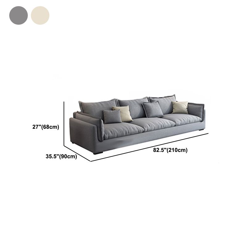 Nordic Square Arm Sofa & Chaise Loose Back Cushions Sofa - 26.77" H