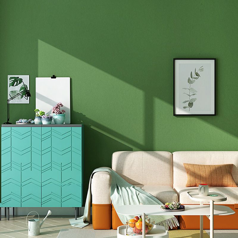 Scandinavian Solid-Colored Wallpaper Roll Living Room 31' L x 20.5" W Wall Art, Pastel Color