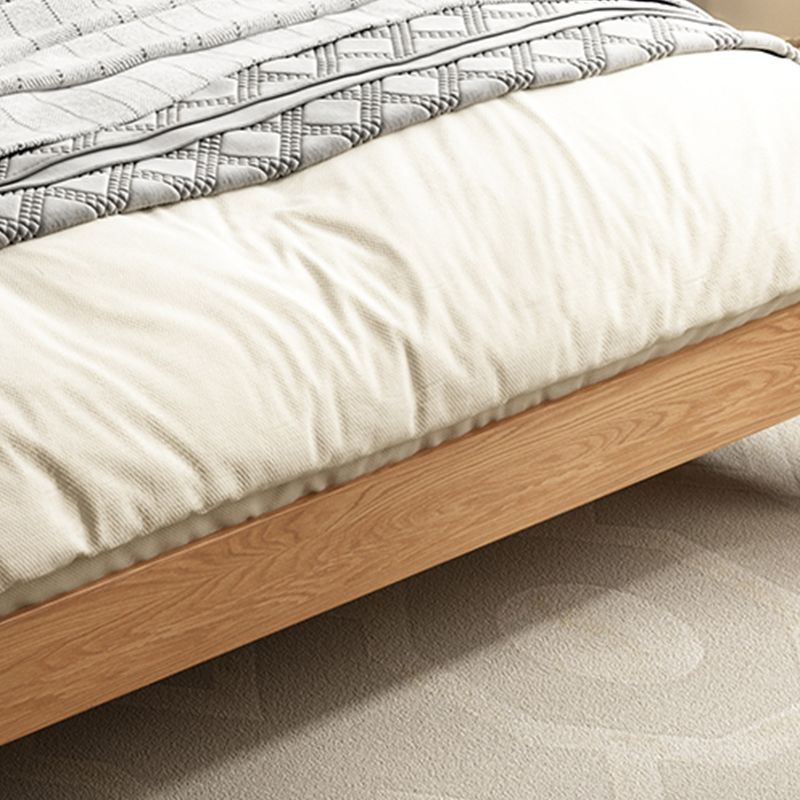 Scandinavian Solid Wood Bed Frame Low Profile Bed with Wood Legs