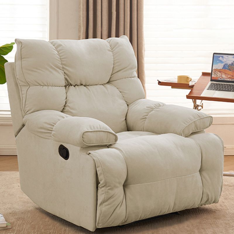 Contemporary Solid Color Standard Recliner Microsuede Recliner Chair