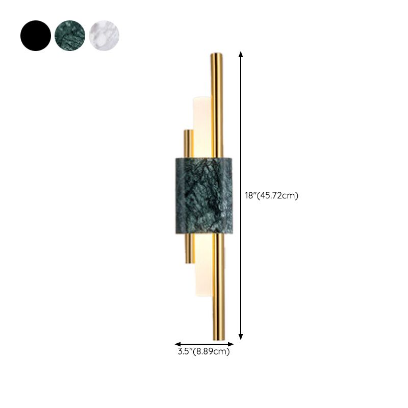 Modern Stone Wall Sconce Cylinder Shape Wall Light with Acrylic Shade for Living Room