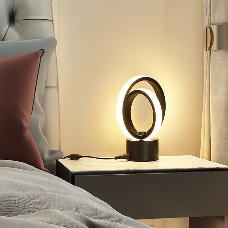 Moderner Stil Linearer Form Tabelle Beleuchtung Metalltischlampe für Schlafzimmer